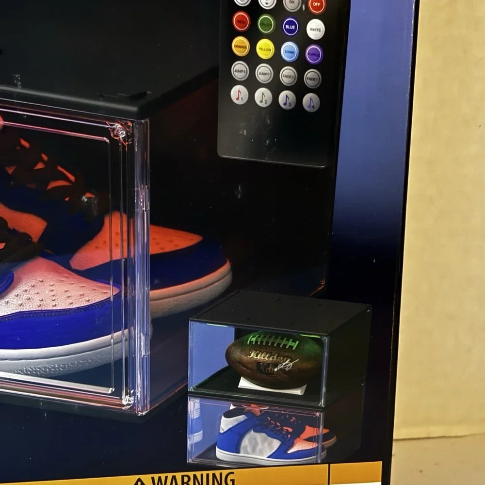 Kicks & Co Stackable Sneaker Storage LED Box USB Powered Remote Fits Up To 13.5